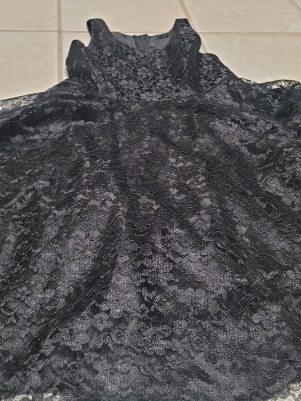 Olivia Koo Lace Jacquard Skater Style Flare Dress